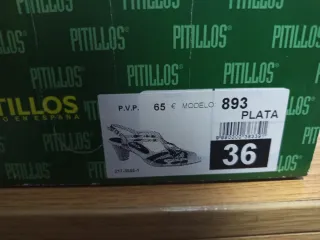 Sandalias Pitillos Beige/Plata Talla 36