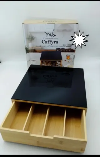 Porta capsule/cialde Caffyra bamboo