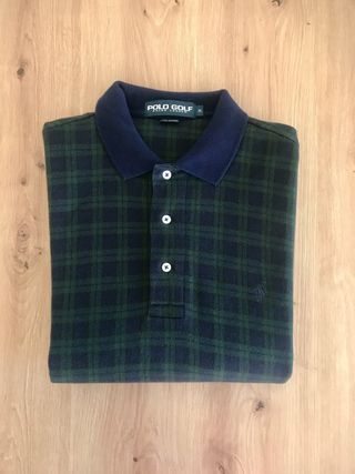 Polo Golf Ralph Lauren M Cuadros Azul Verde Logo