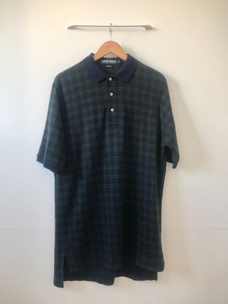 Polo Golf Ralph Lauren M Cuadros Azul Verde Logo