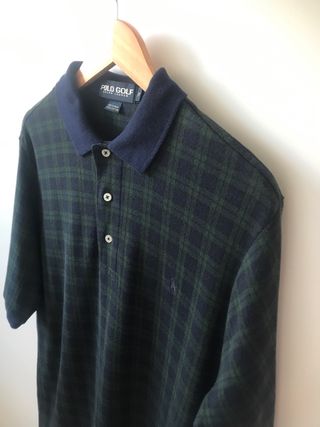 Polo Golf Ralph Lauren M Cuadros Azul Verde Logo