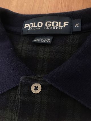 Polo Golf Ralph Lauren M Cuadros Azul Verde Logo