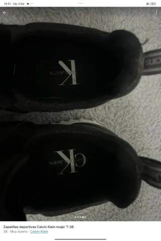 Deportivas Calvin Klein Mujer T-38 Negras