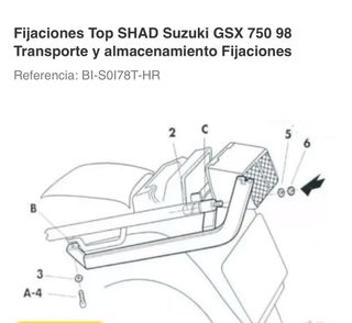 Herrajes Baúl Shad Suzuki GSX 750