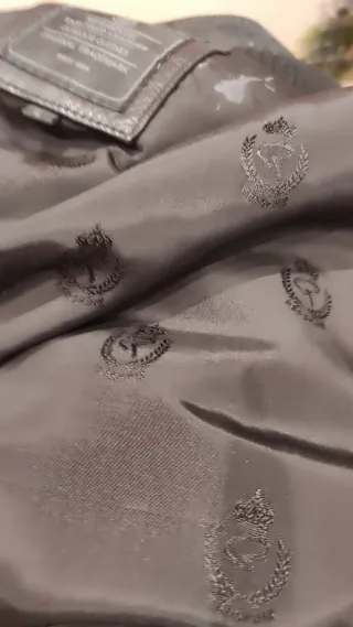 Chaqueta de cuero Redskins negra