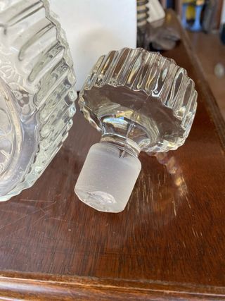 Antigua/1930/40 licorera de cristal Nancy Fr,26x23