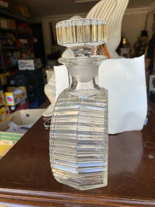 Antigua/1930/40 licorera de cristal Nancy Fr,26x23