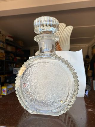 Antigua/1930/40 licorera de cristal Nancy Fr,26x23