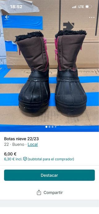 Botas de nieve infantiles talla 22/23