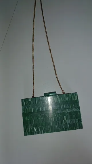 Bolso fiesta exótico verde y dorado