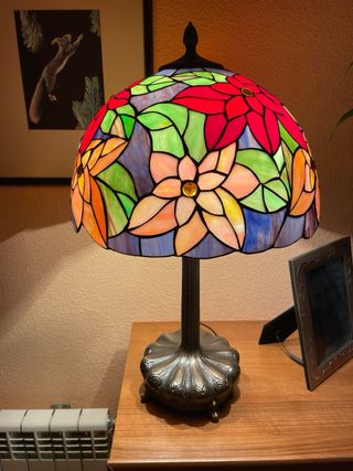 Lámpara Tiffany Diseño Flores Multicolor