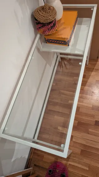 Tocador blanco con cristal