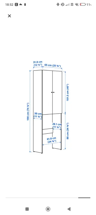 Armario NYSJÖN para lavadora IKEA, blanco