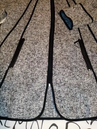 Abrigo gris jaspeado corte evasé Talla XL