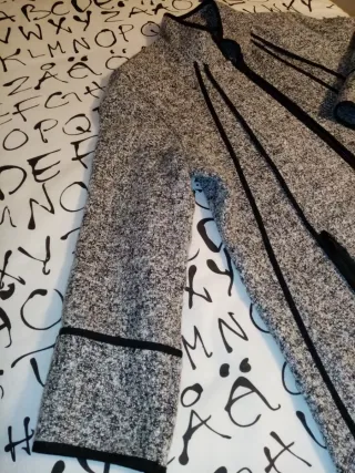 Abrigo gris jaspeado corte evasé Talla XL