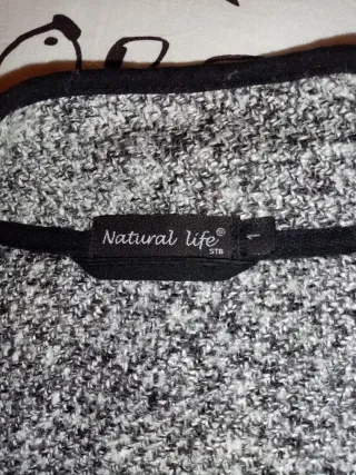 Abrigo gris jaspeado corte evasé Talla XL