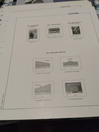 Hoja sellos procedentes España 2002