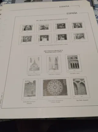 Hoja sellos procedentes España 2002