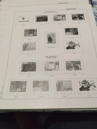 Hoja sellos procedentes España 2002