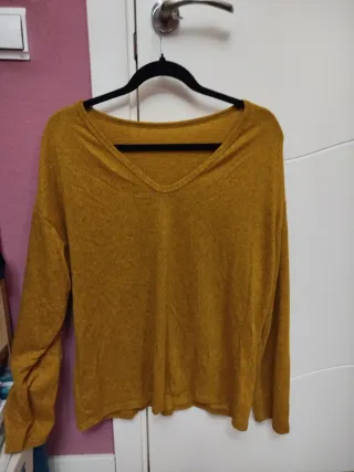 Jersey manga larga cuello pico