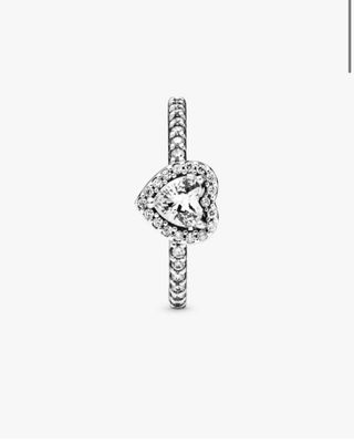 Anillo Pandora Corazón Brillante Plata
