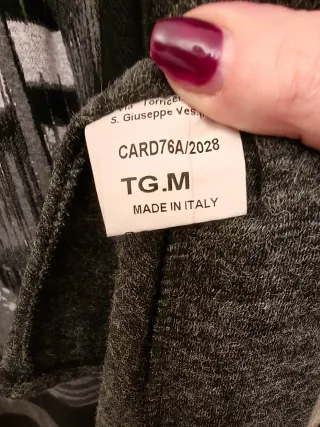 Abito Manuela Riva lana grigio nero con cardigan