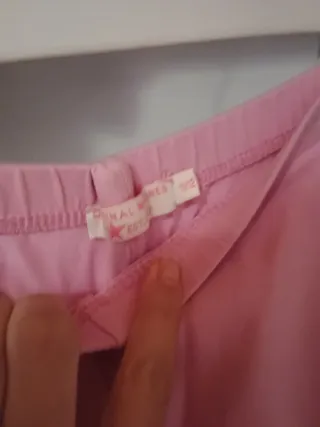 Pantaloni bambina rosa cotone