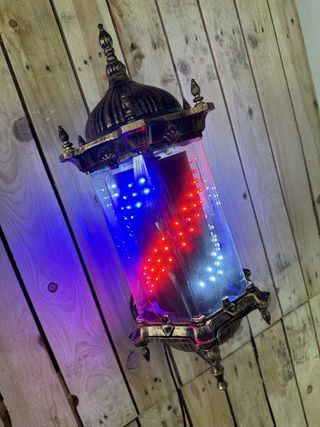 POSTE POLO BARBERIA DORADO LED GIRATORIO