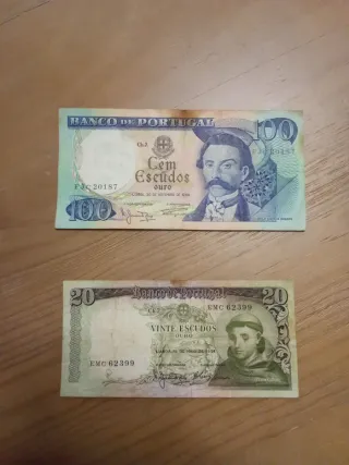 Biglietti Escudo Portoghese 100 e 20