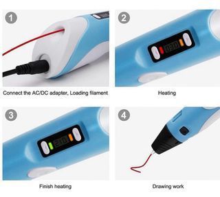 BOLÍGRAFO 3D CON FILAMENTO ROSA O AZUL