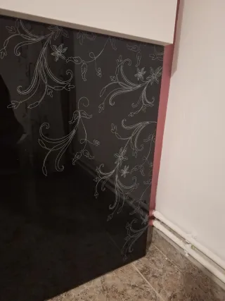 Cabezal cama matrimonio cristal y madera