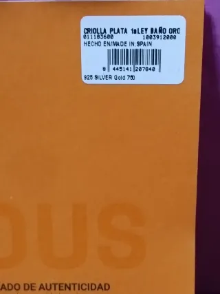 PENDIENTES TOUS ARO Oro 18k . Certificado.