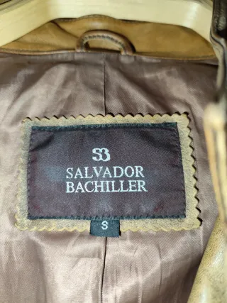 Cazadora piel estilo aviador beige/marrón