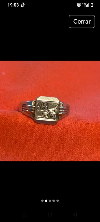 Sello de oro 14 kl con iniciales