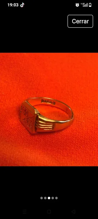 Sello de oro 14 kl con iniciales