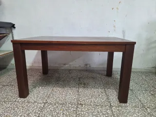 Mesa de comedor extensible de madera abierta 180cm