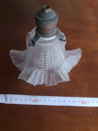 Paralume vetro anni '30 con supporto