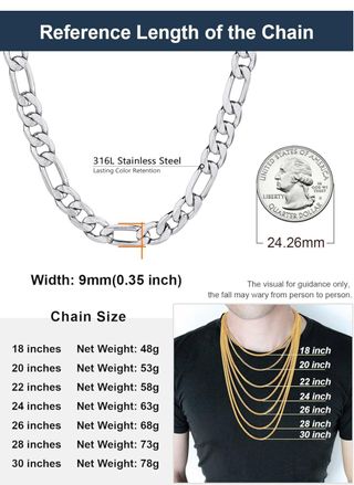 Collar unisex acero inoxidable 9mm