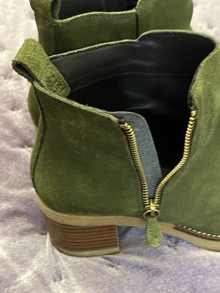 Botines Mimao Piel Verde Ante Talla 38