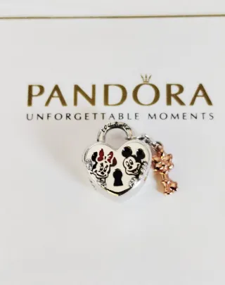 Charm Corazón Candado de Amor Mickey Minnie Disney