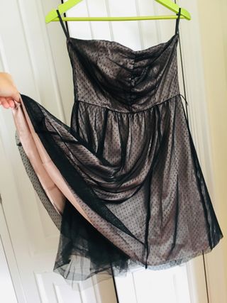 Vestido fiesta L palabra de honor tul