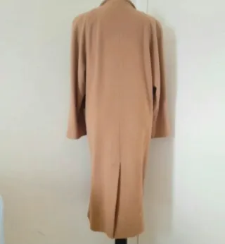 Cappotto Lana Beige Lungo Donna, 2 tasche, tg.L