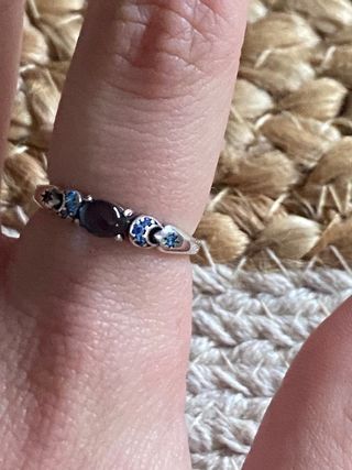 Anillo Plata Luna y Estrellas Talla 54