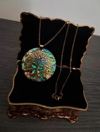 Collar Árbol de la Vida y Concha de Abulón-Golden