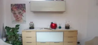 Bufet comedor madera y cristal