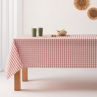 Mantel Antimanchas Tacto Tela Rectangular Cuadro Vichy 140x140