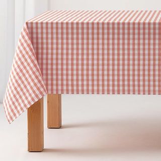 Mantel Antimanchas Tacto Tela Rectangular Cuadro Vichy 140x140