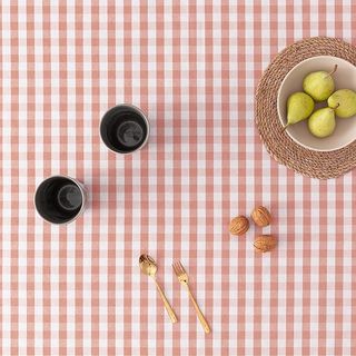 Mantel Antimanchas Tacto Tela Rectangular Cuadro Vichy 140x140