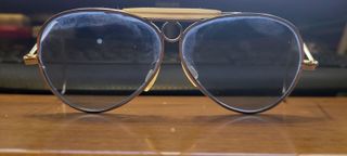 Occhiali in metallo Vintage Lenti Azzurro