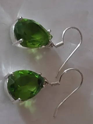 Pendientes Plata 925 con Piedra Verde